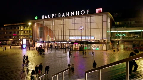 Cologne: View from station square steps in front of Cologne Central Station at Stock Footage 311177482
