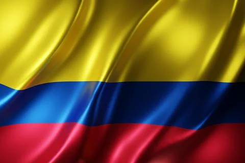 Colombia 3d flag Stock Illustration