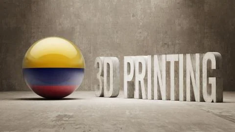Colombia.  3d Printing Concept Illustrazione stock