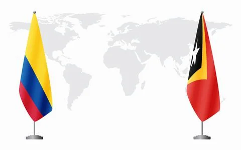 Colombia and Timor-Leste flags for official meeting Stock Illustration
