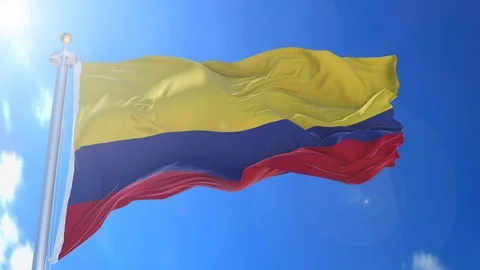 Colombia animated flag pack in 3D and green screen Stock Footage 119933197
