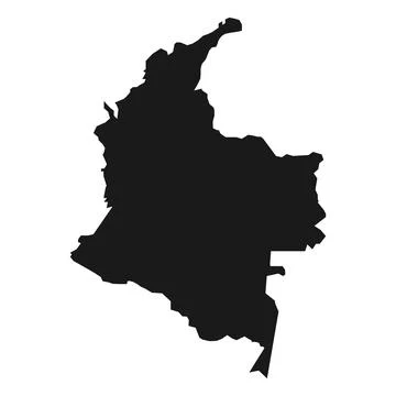 Colombia black map on white background Stock Illustration