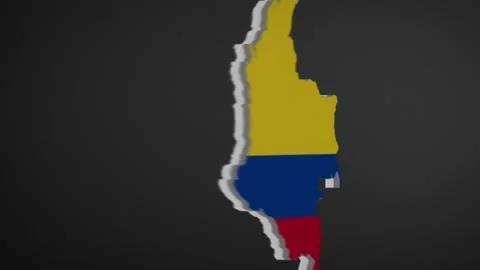 Colombia Border Map Intro Animation Stock Footage 206439004