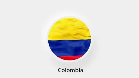 Colombia Circular Flag Loop. Animated national flag of Colombia. Realistic Video stock 164267666