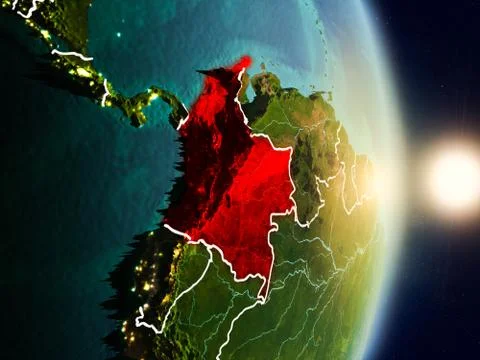 Colombia during sunrise Stock Illustration