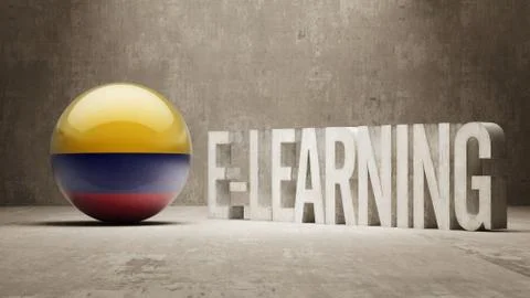 Colombia. E-Learning  Concept Illustrazione stock
