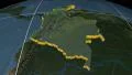Colombia extruded. Blue Marble. Graticule. 4k or 4k+ Resolution
