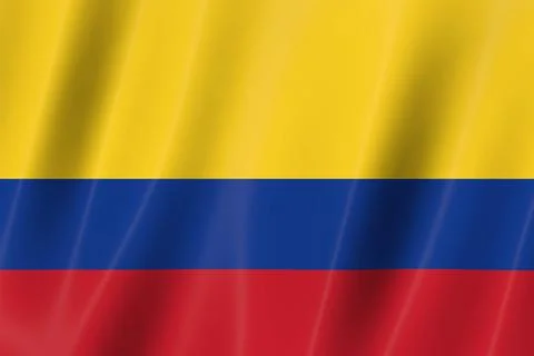 Colombia flag, 3d render,8K Stock Illustration
