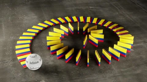Colombia Flag - Affected by Inflation Stock Footage 321533798