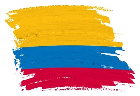Colombia flag background paint splash brushstroke Stock Illustration