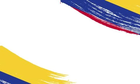 Colombia Flag with Brush Stroke Effect, Grunge brush stroke. Watercolor pai.. Stock Illustration