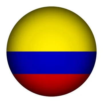 Colombia flag button. Stock Illustration