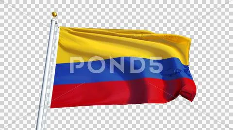 Colombia flag, close up, isolated with alpha channel Stock Photos
