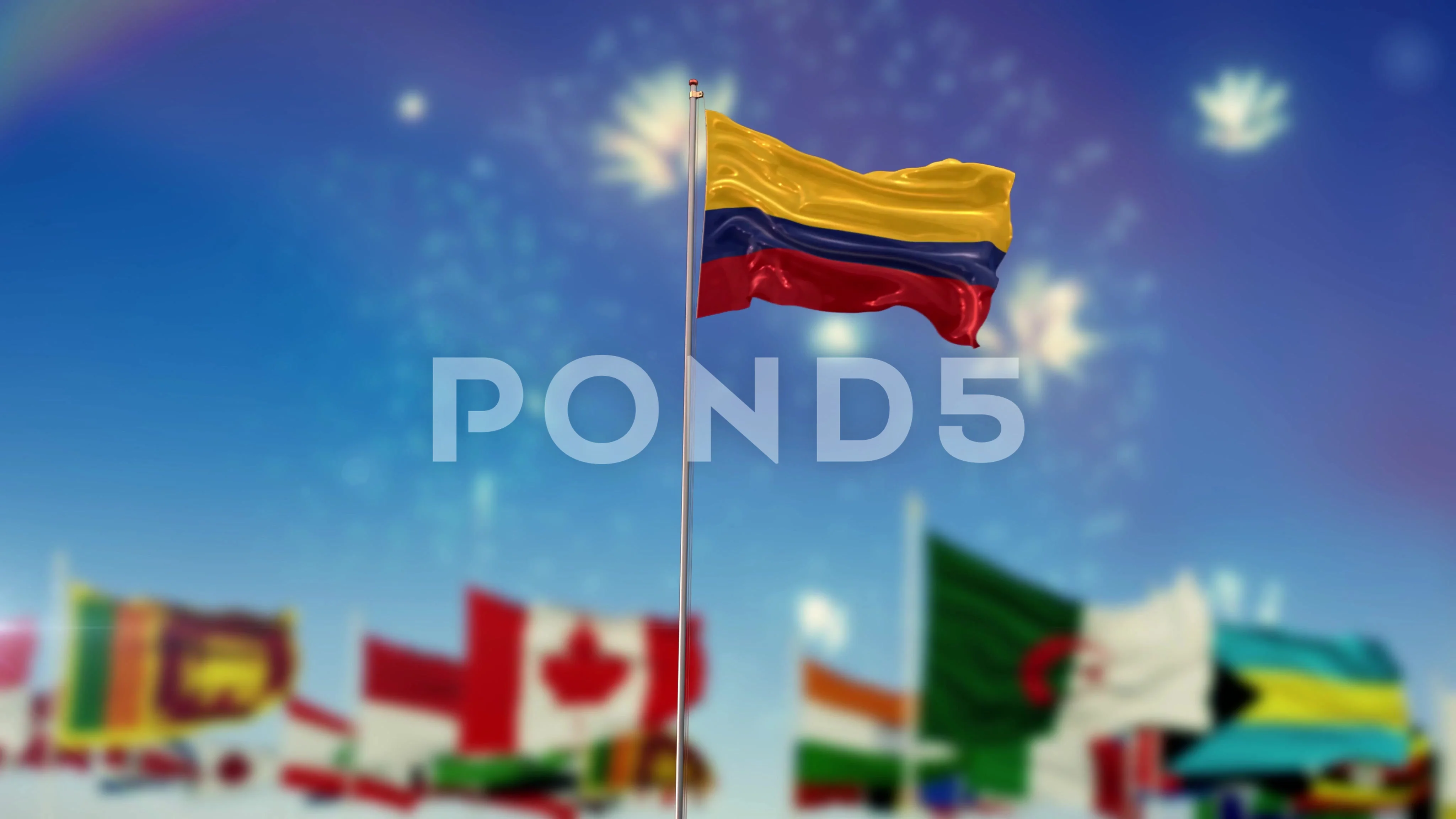 Colombia Flag With Flags Of The World An... | Stock Video | Pond5