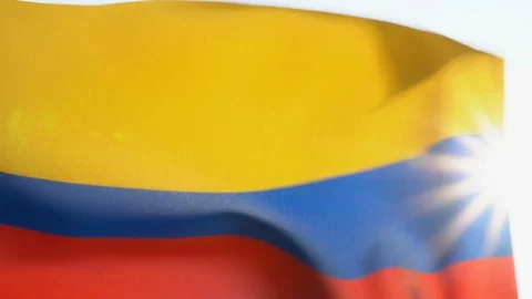 Colombia Flag Flapping Stock Footage 118961186