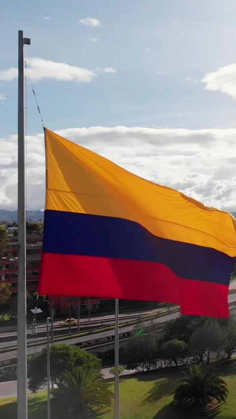 Colombia flag flat still Video stock 247454312