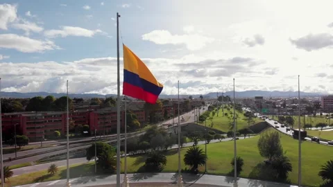 Colombia flag flat tilt in h Video stock 247454433