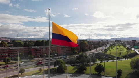 Colombia flag flat tilt in hor Video stock 247454366
