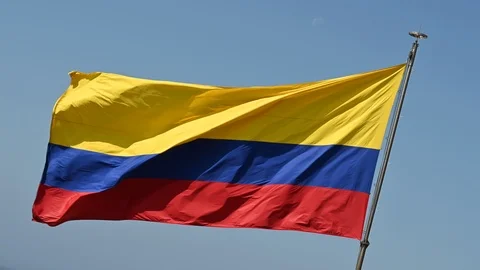 Colombia flag flying in the wind Stock Footage 126601255