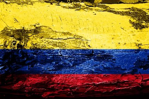 Colombia flag with grunge texture Stock Illustration