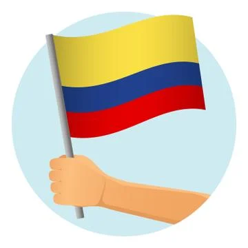 Colombia flag in hand Stock Illustration