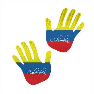 Colombia flag hand vector graphic illustrator 库存插图