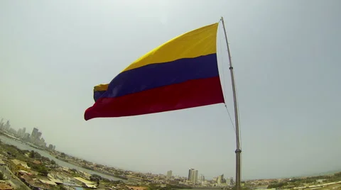 Colombia Flag HD Stock Footage 55392885