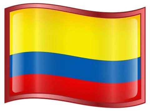 Colombia flag icon Illustration