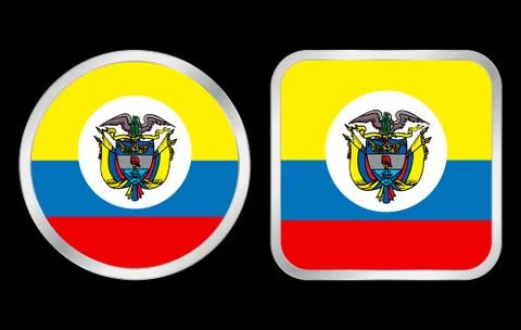 Colombia flag icon Stock Illustration