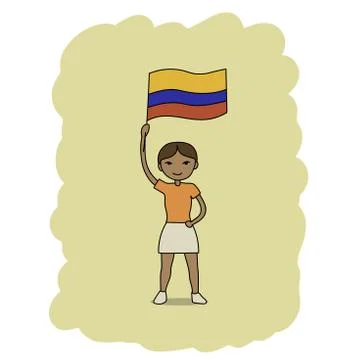 Colombia flag 스톡 일러스트