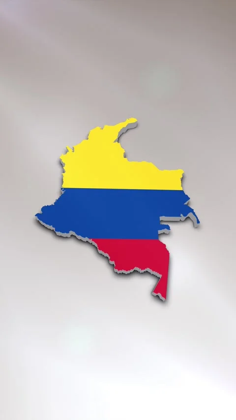 Colombia Flag on Map Stock Footage 278172839