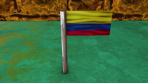 Colombia Flag Post - Upwards Shot Stock-Footage 270924482