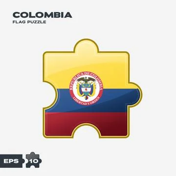 Colombia Flag Puzzle Stock Illustration