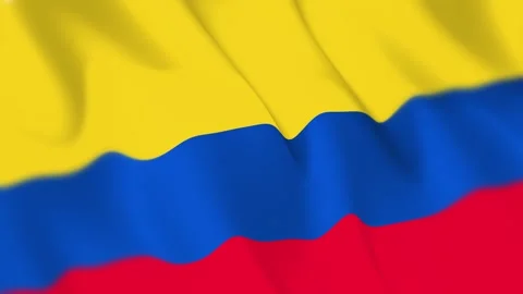 Colombia Flag Seamless Loop 4k 60fps on Sky Background Stock Footage 340342948