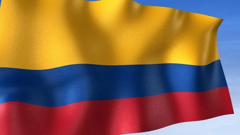 Colombia Flag - Set of 3 Angles with Masks [3WaveSeries] Stock Footage 104588042