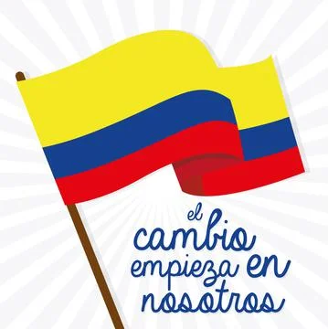 Colombia flag text Stock Illustration