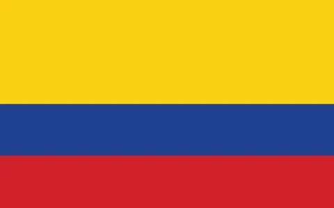 Colombia flag vector graphic. Rectangle Colombian flag illustration. Colombia Stockillustratie