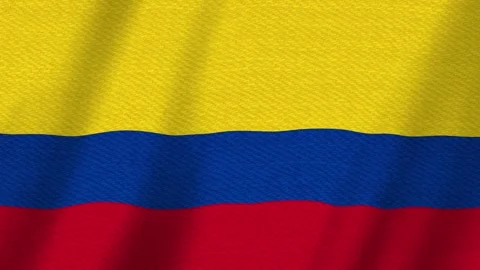 Colombia flag wave background with seamless loop Stock Footage 311319993