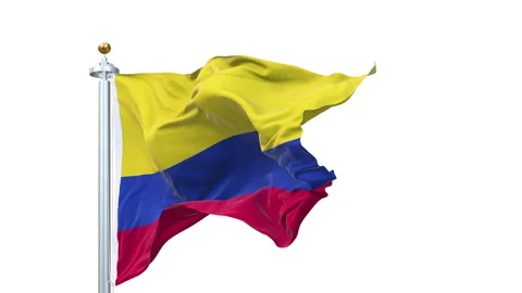 Colombia flag waving looping with transparent background. Video stock 312043370