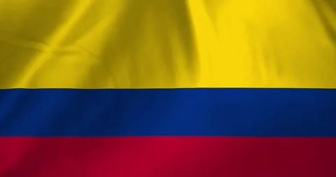 Colombia flag waving with the wind background loop video animation Video stock 327171786