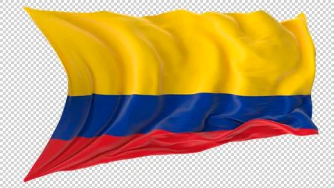 Colombia Flag Waving in the Wind Stock Illustration