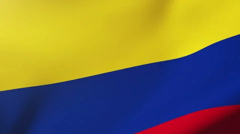 Colombia flag waving in the wind. Looping sun rises style.  Animation loop Stock Footage 48627603