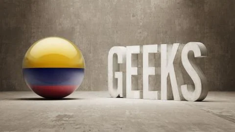 Colombia. Geeks  Concept. Stock Illustration