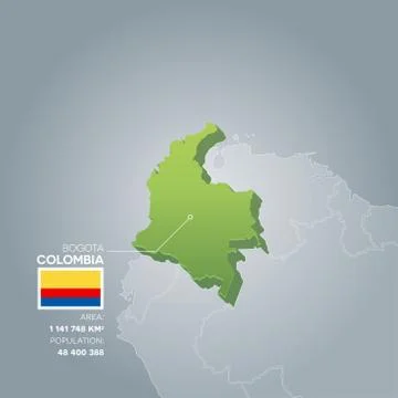 Colombia information map. Stock Illustration