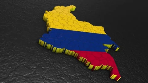 Colombia map 3d. 3d map of Colombia. Stock Footage 271557341