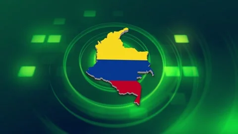 Colombia Map and Flag Background Stock Footage 344027365