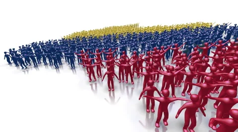 Colombia map and flag made out of people 스톡 동영상 48169503