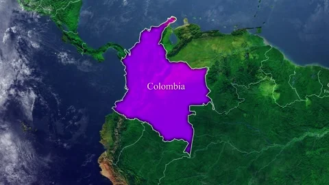 COLOMBIA Map With Borders Stock Footage 318672306