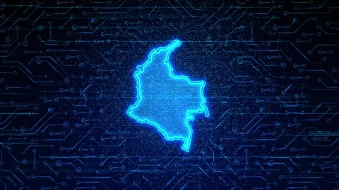 Colombia Map Digital Technology Opener Stockbeeldmateriaal 335080911