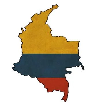 Colombia map on  flag drawing ,grunge and retro flag series Stock Illustration